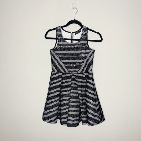 Hannah Banana Stripe Fit And Flare Dress Size 12 - Picture 2 of 5